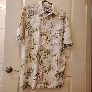 Colombia Tropical Bamboo Print L Tall Button Down
